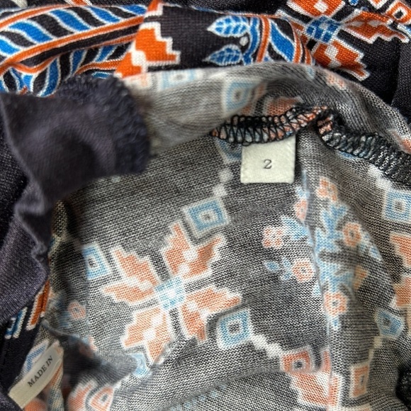 Sandro Paris Shirt Lamaar Printed Tie Front Quilt Print Top Blouse Sz M - Picture 13 of 13